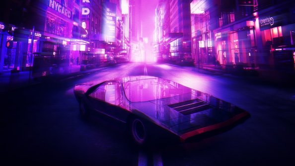 Neon City Car 4k