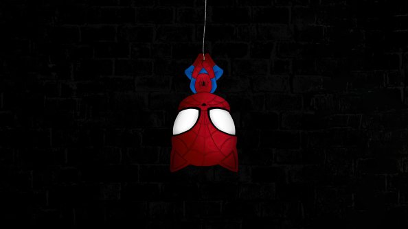 Spiderman Hanging Dark 4k
