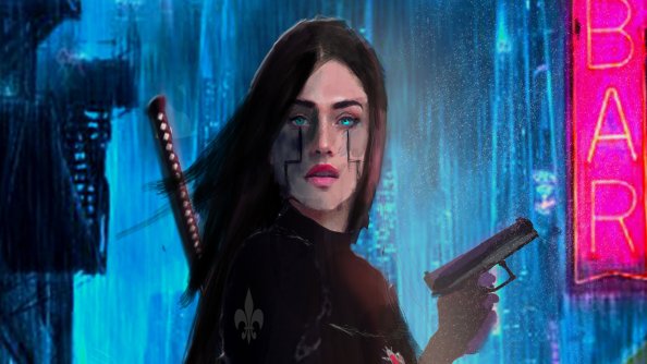 Futuristic Girl Cyborg