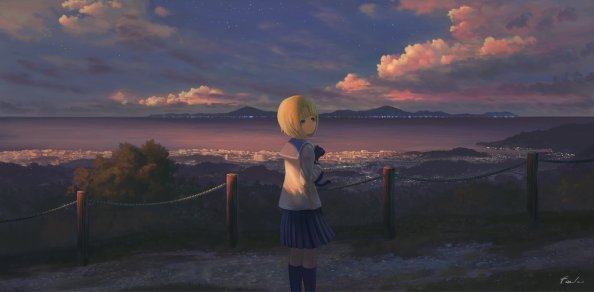 Anime Girl Alone Standing