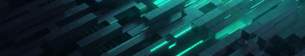 3d Abstract Neon Glow Teal Digital Art Shapes