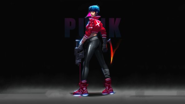 Cyberpunk Girl With Gun 4k 2020
