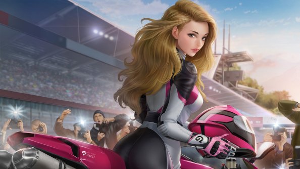 Girl On Racing Bike