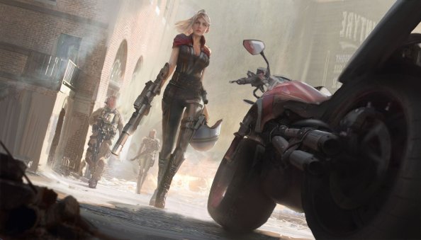 Scifi Warrior Women With Gun