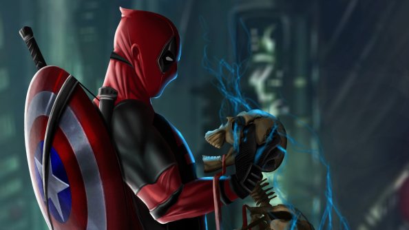 Deadpool With Captain America Shield