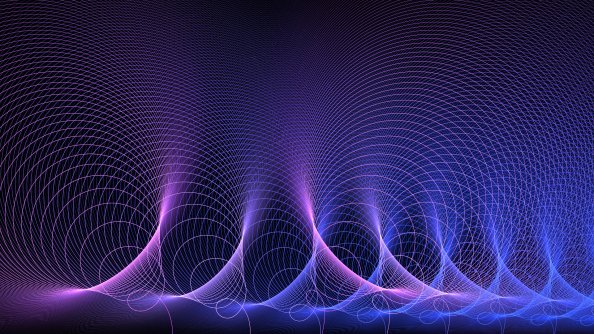 Acoustic Waves Abstract Purple Artistic