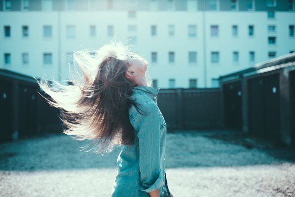 Girl Hairs In Air