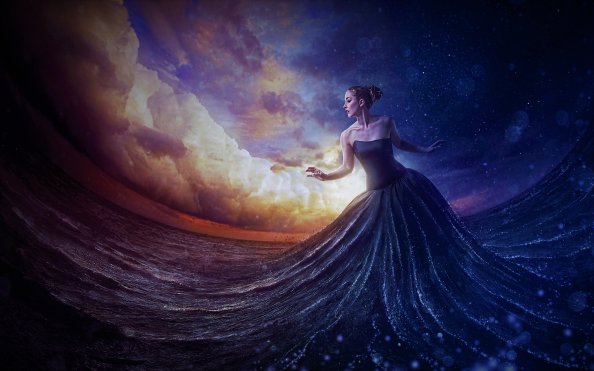 Woman In The Sea