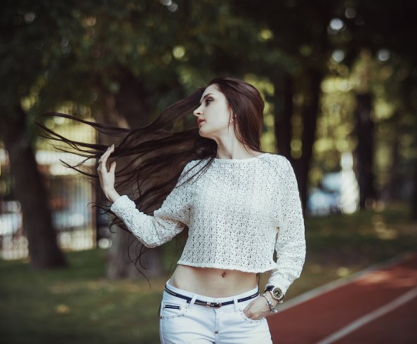 White Dress Girl Outdoors