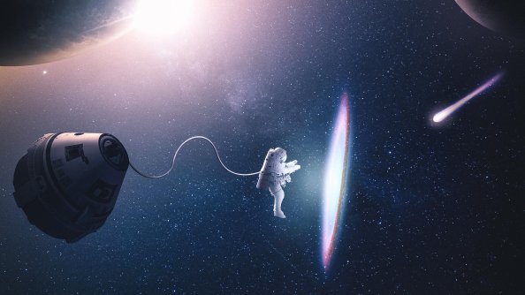 Astronaut Creating Parralel Space 4k
