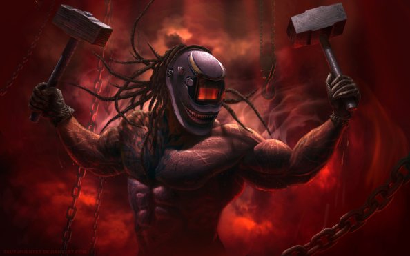 Blacksmith Helmet Warrior Two Hammer Guy