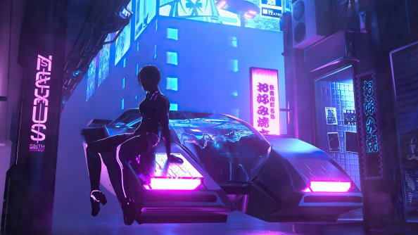 Cyberpunk Scifi Car City 4k