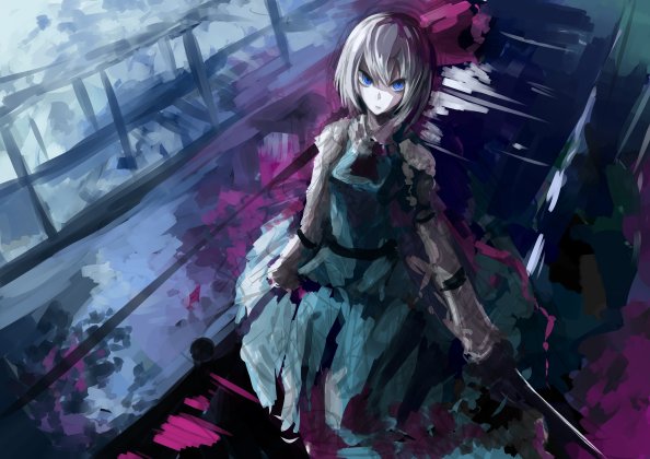 Anime Girl White Hair Illustration