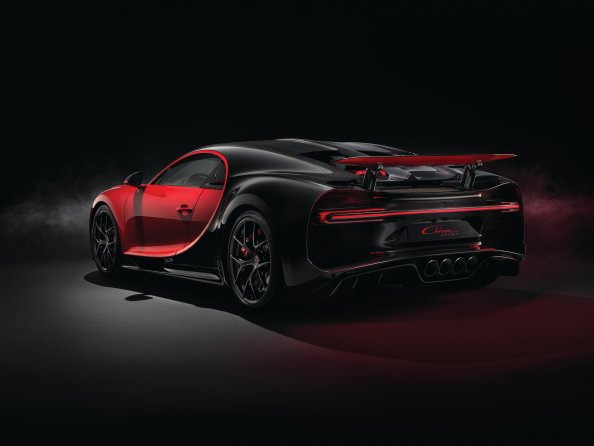 2018 Red Bugatti Chiron Sport Rear View