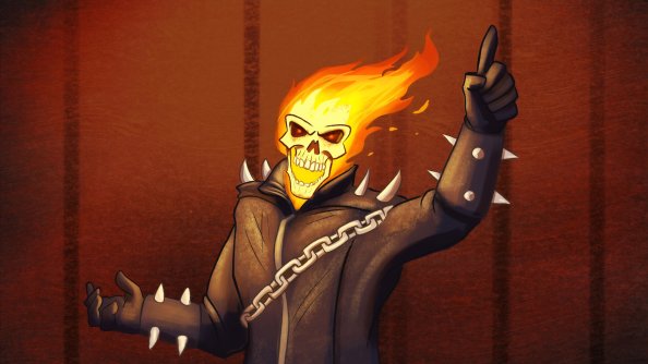 Ghost Rider Cartoony Art 4k