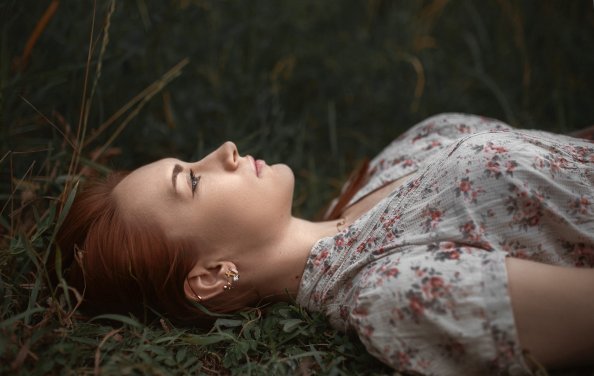 Girl Lying Down Looking Up