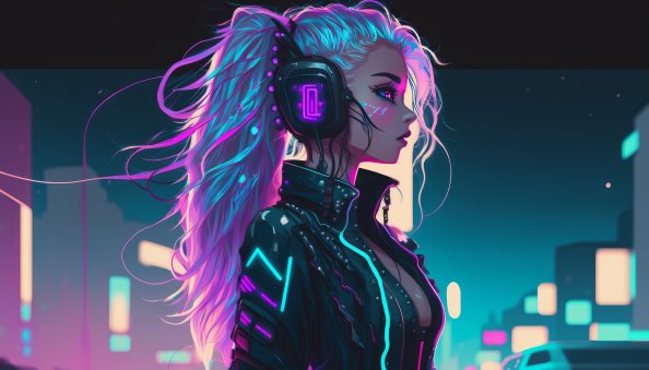 Girl With Headphones 5k