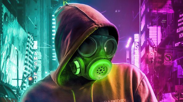 Toxic Mask Hoodie Guy 4k