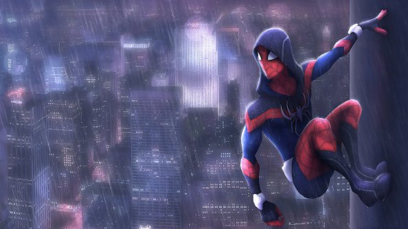 Spiderman In Rain Art