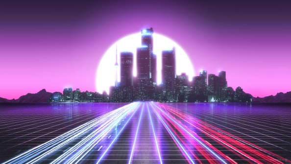 City Lights Long Exposure Synthwave 5k