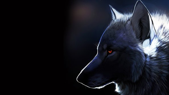 Wolf Glowing Eyes 4k