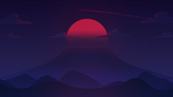 8 Bit Sunrise Mountains Artwork 4k