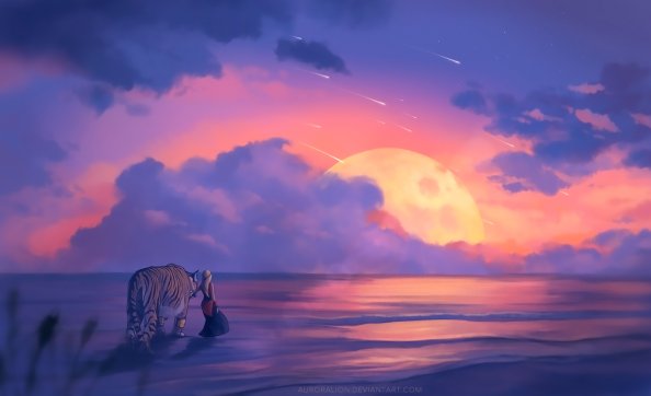 Girl Lion Dreamy World Artwork