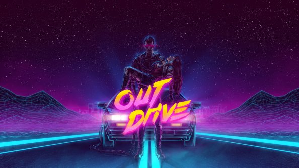 DeLorean 1980 Outrun Artwork