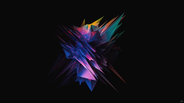 Glass Abstract Sharp Shapes 5k