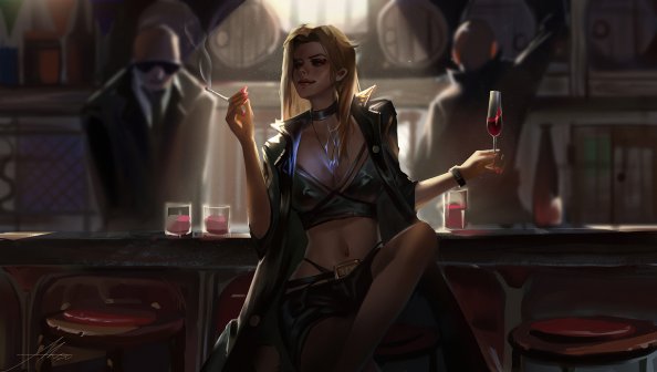 Girl In Bar Smoking