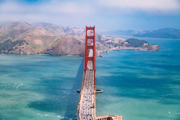 San Francisco Bridge Aerial View 5k