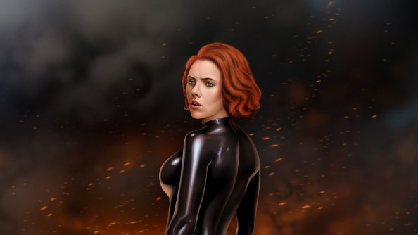 Black Widow 5k Digital Artwork