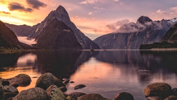 Milford Sound Sunset New Zealand