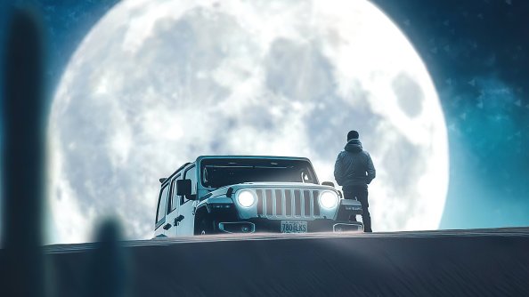 Moon And Jeep