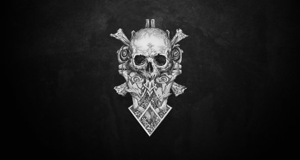 Skull Monochrome Dark Art