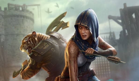 Lion And Women Warrior Fantasy