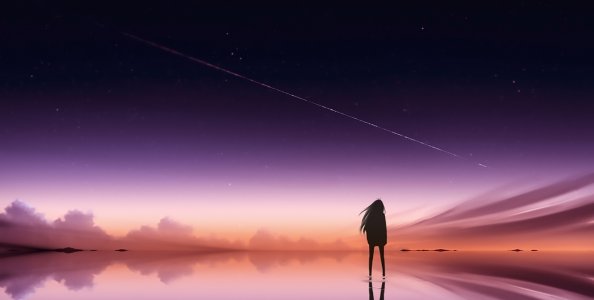 Anime Pink Sky Standing Alone