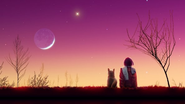 Anime Girl Sunset