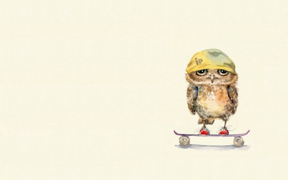 Owl On Skateboard