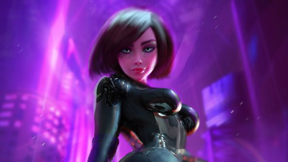 Alita Battle Angel Neon Night 4k