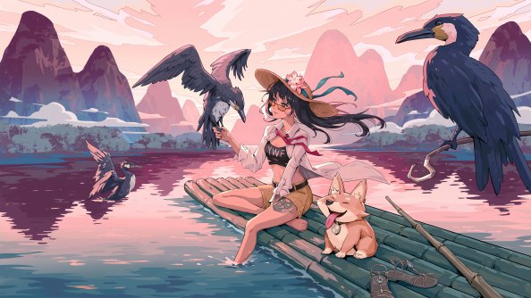 Anime Girl In Lijiang River 5k