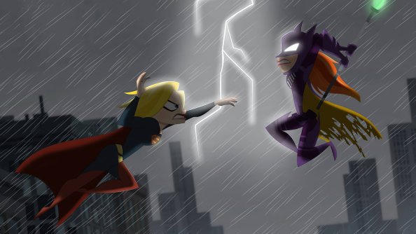 Batgirl Vs Supergirl Fight 5k