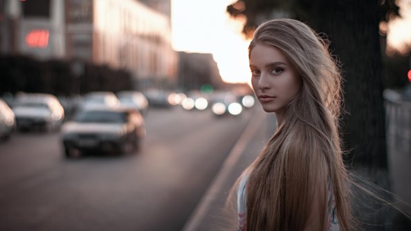 Blonde Long Hair Depth Of Field 4k