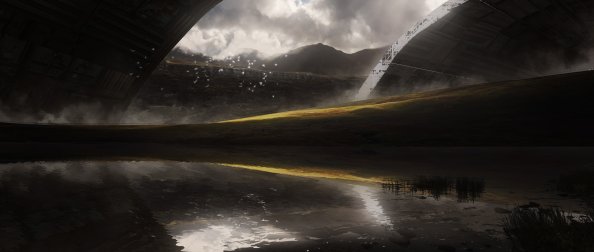 Anime Landscape Scenery Birds Flying Artwork 4k