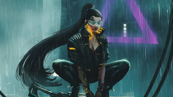 Cyberpink Long Pony Tail Girl 4k