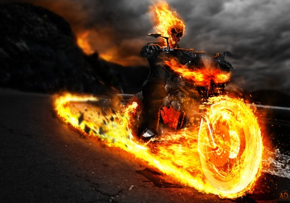 Ghost Rider On Bike Artwork