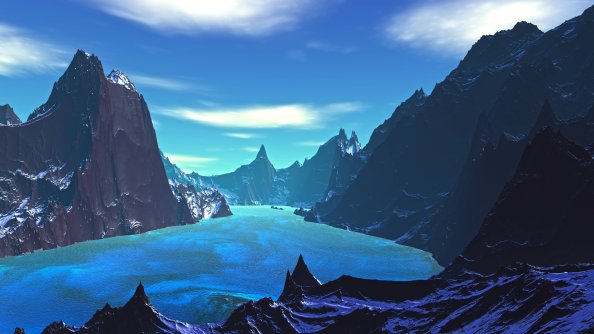 Lake 8k Blue Landscape Artistic