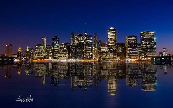 Manhattan Night Skyline