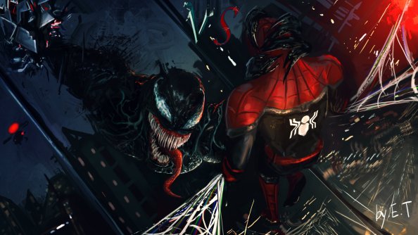 Venom And Spiderman Art
