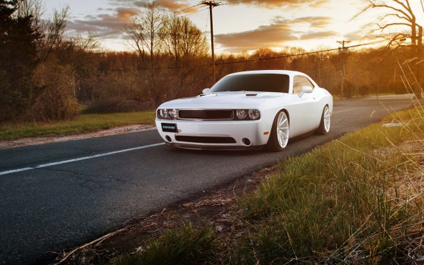White Muscle Car